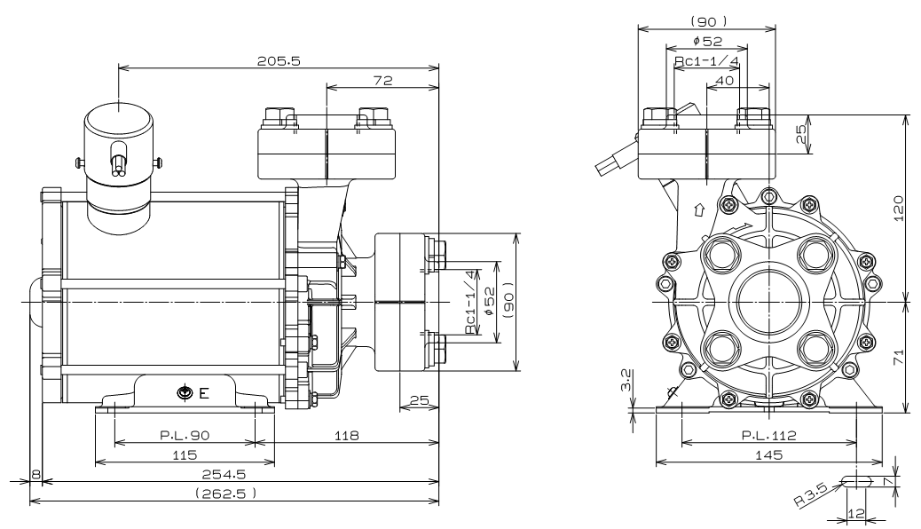 PDH-2202 and PDH-3202 overall dimensions