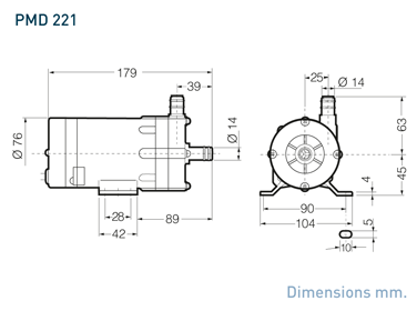 Dimensional drawing Sanso AC-PMD-221
