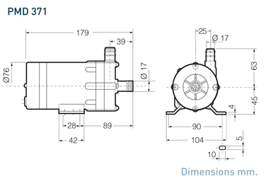 Dimensional drawing Sanso AC-PMD-371