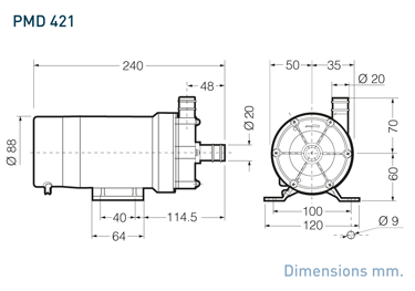 Dimensional drawing Sanso AC-PMD-421