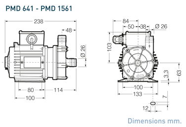 Dimensional drawing Sanso AC-PMD-641